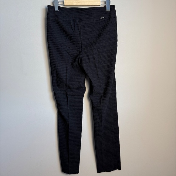 UP! Women's 6 Pull On Textured Casual Dress Legging‎ Pants Black Stretch Comfort - Picture 3 of 13